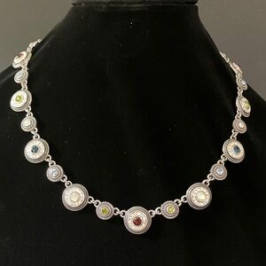 Lia Sophia “Colorama” Silver and Crystal Necklace—Authentic Vintage Piece